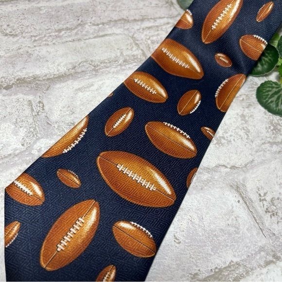 A. Rogers‎ Tie Navy Football Handmade - Picture 2 of 4